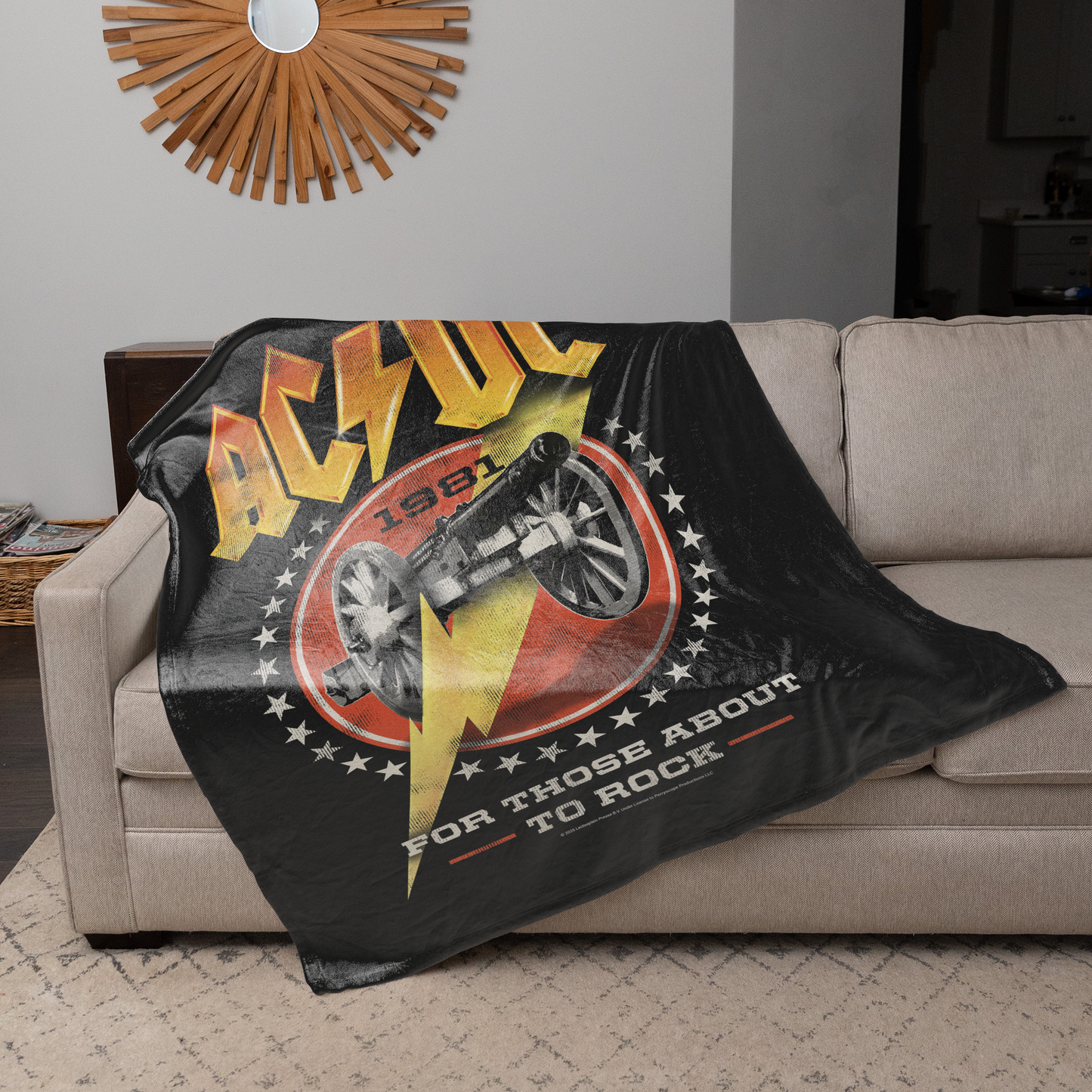 Rocksax AC/DC Sherpa Fleece Blanket - For Those About To Rock