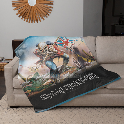 Rocksax Iron Maiden Sherpa Fleece Blanket - Trooper