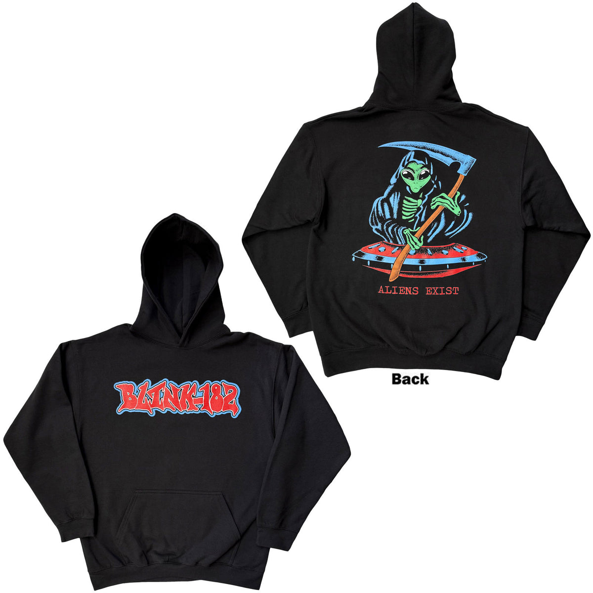 BLINK-182 - ALIEN REAPER - Pullover Hoodie Black