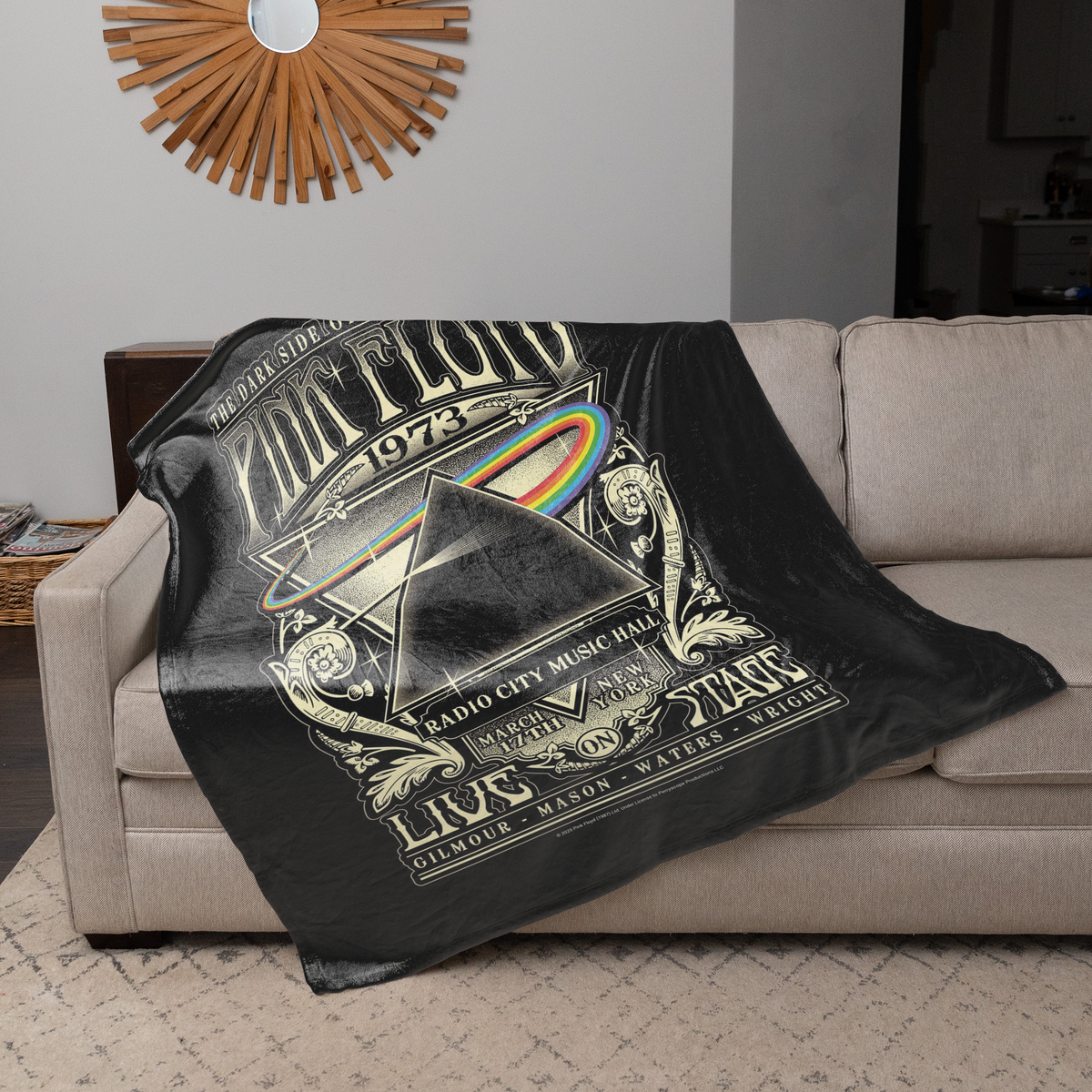 Rocksax Pink Floyd Sherpa Fleece Blanket - 1973 Live