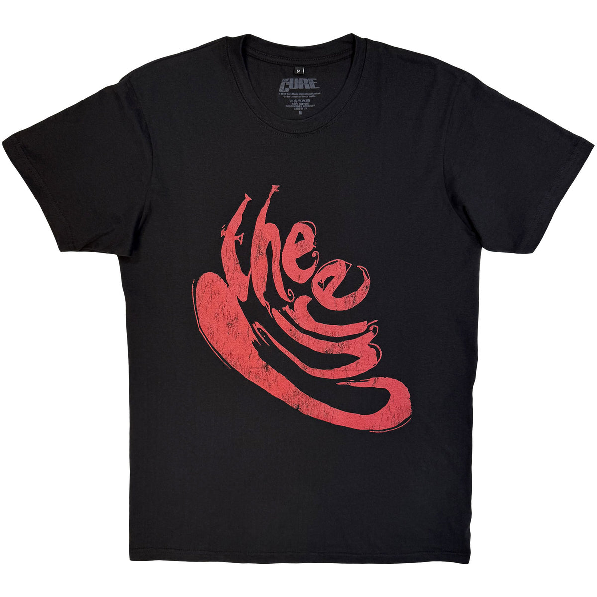 THE CURE - SWIRL LOGO - Carbon T-Shirt Black