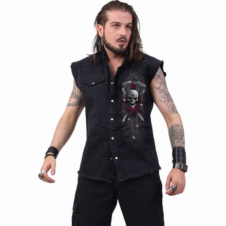 DOTD BIKERS - Ärmelloser Stone Washed Worker Schwarz