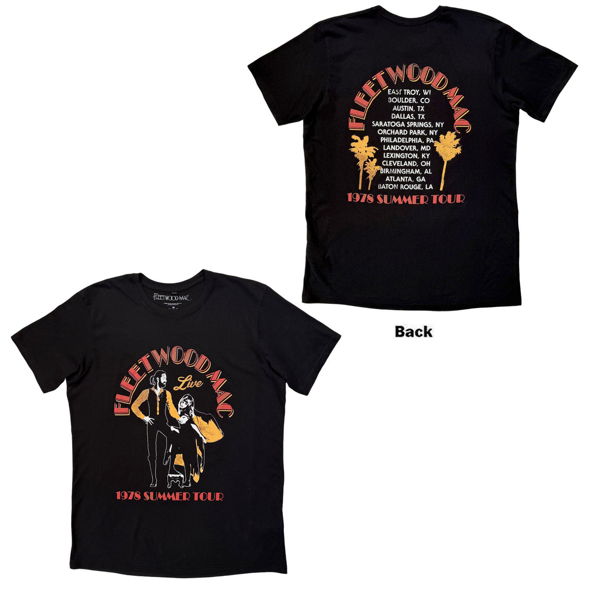 FLEETWOOD MAC - SUMMER TOUR - Carbon T-Shirt Black