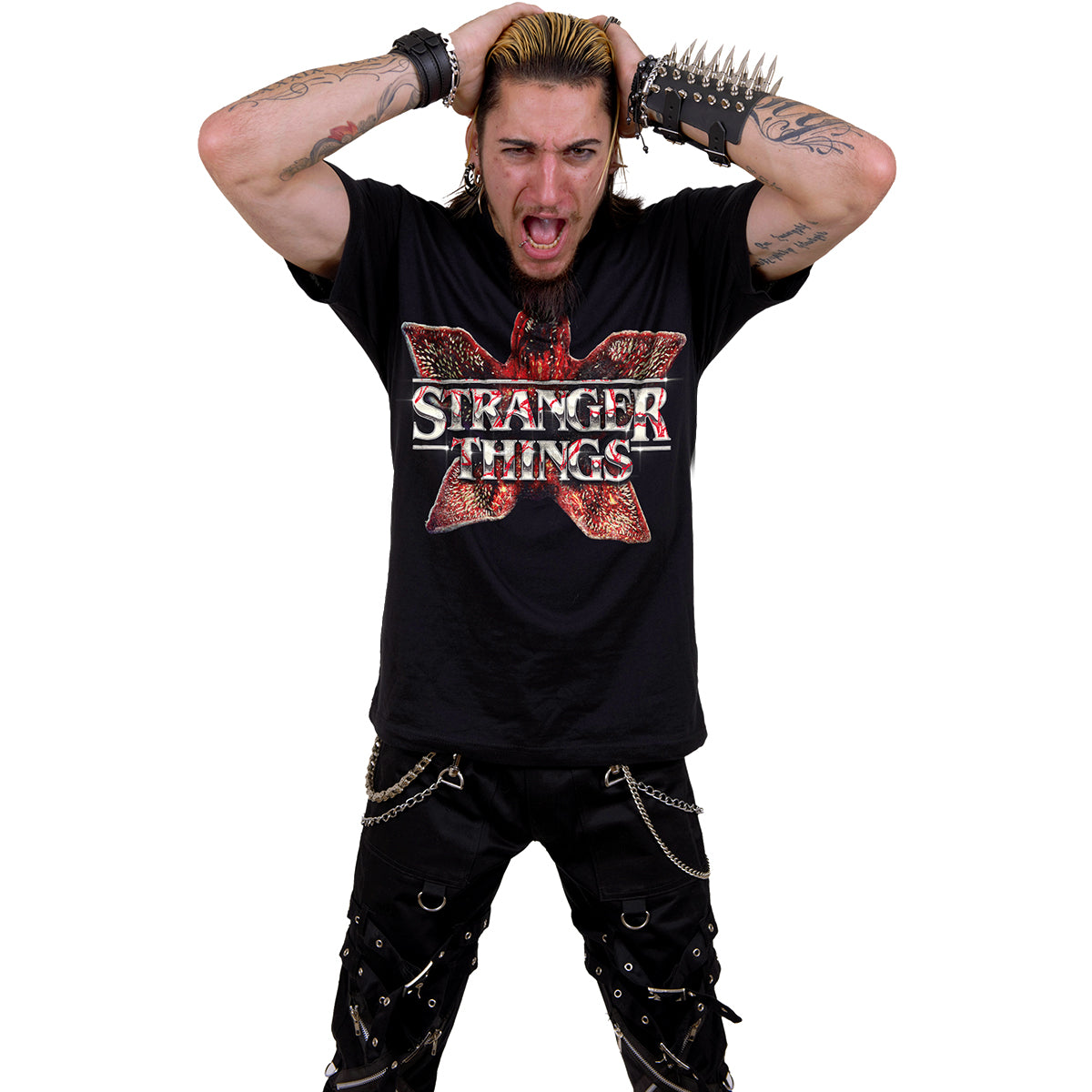 DEMOGORGAN LOGO - Front Print T-Shirt Schwarz