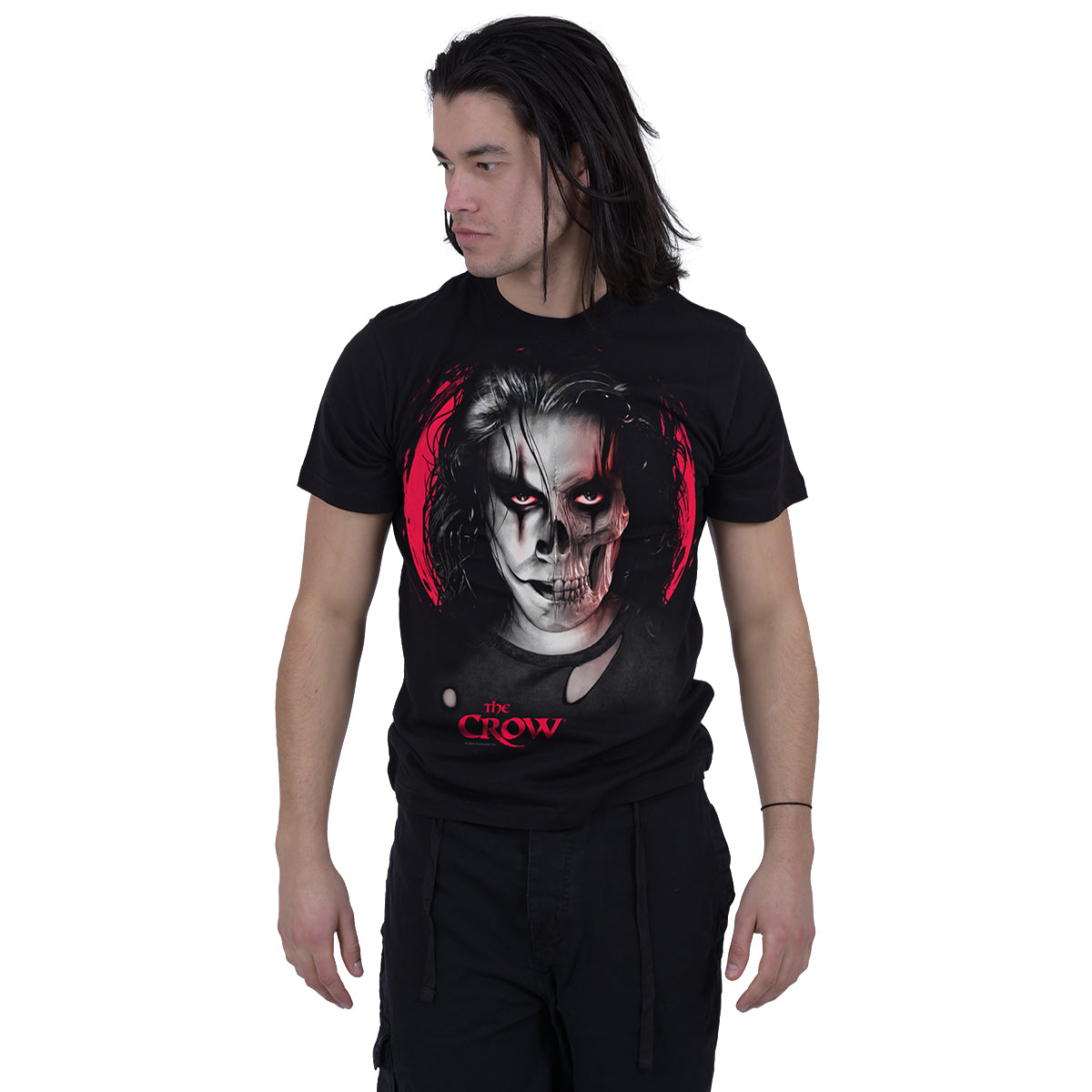 THE CROW - SKULL FACE - Front Print T-Shirt Schwarz