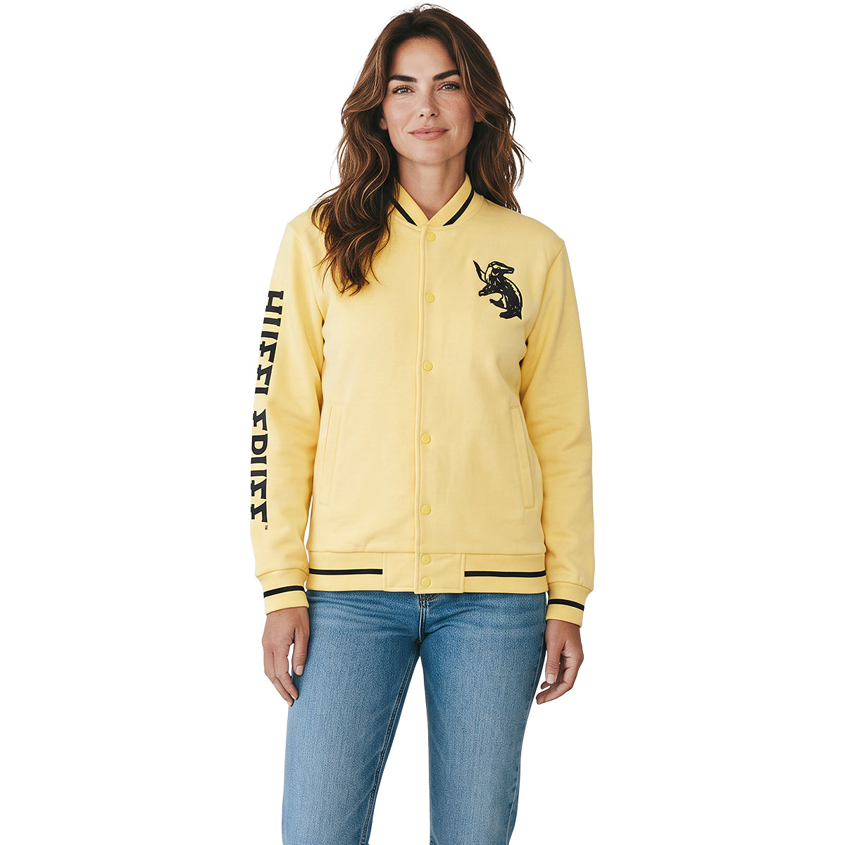 HARRY POTTER – HUFFLEPUFF-BRUSTEMBLEM – Baseballjacke, dunkelgelb