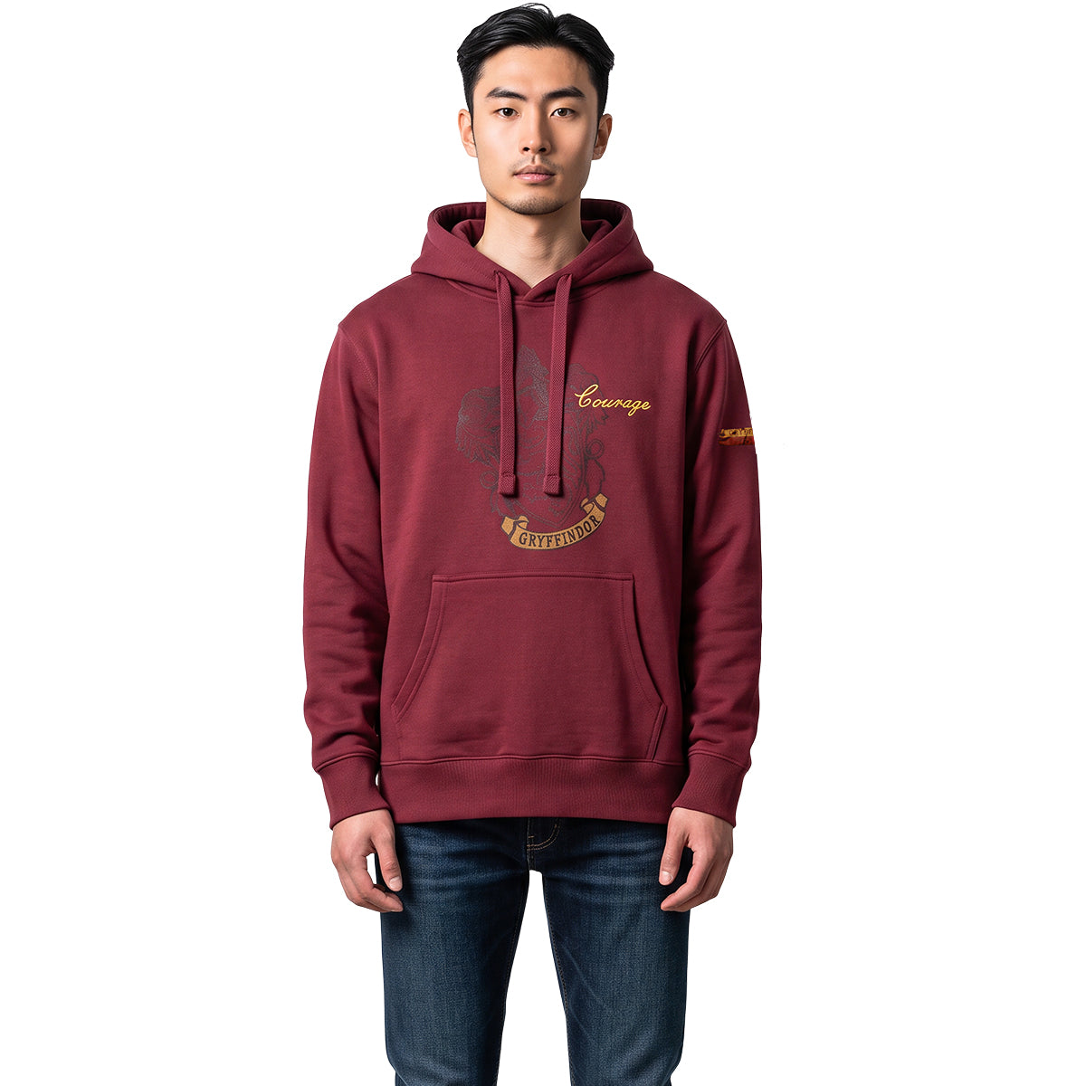 HARRY POTTER – GRYFFINDOR-EMBLEM – Kapuzenpulli in Bordeauxrot