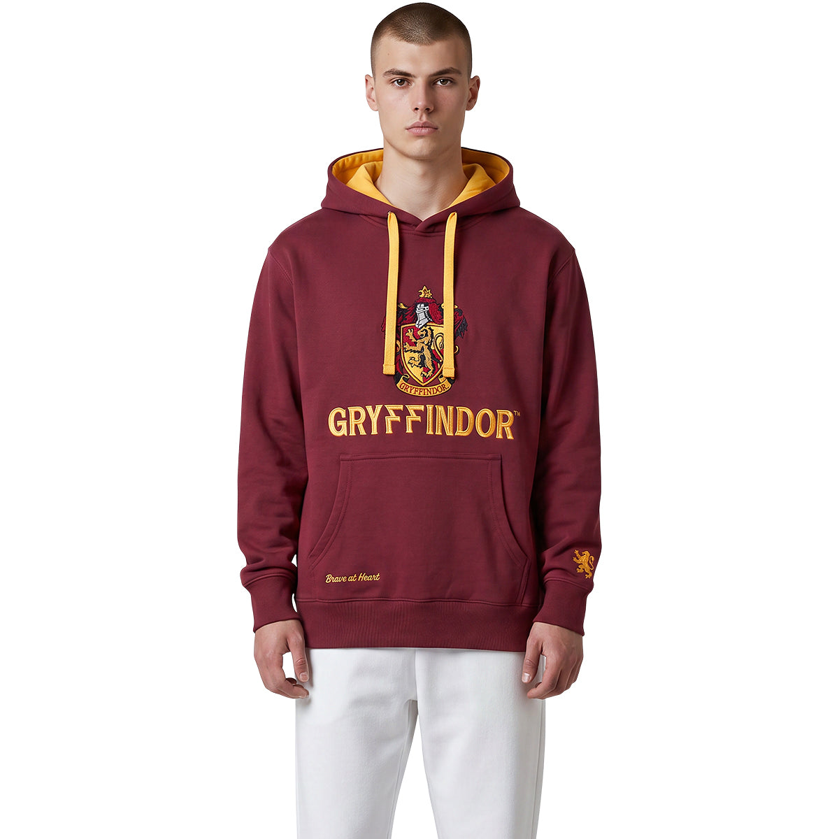 HARRY POTTER – GRYFFINDOR ZWEIFARBIG – Kapuzenpulli in Bordeauxrot mit gelbem Rand