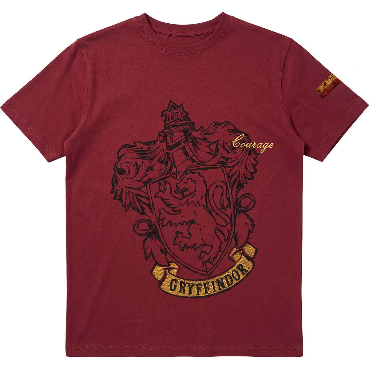 HARRY POTTER – GRYFFINDOR-EMBLEM – T-Shirt in tiefem Bordeauxrot