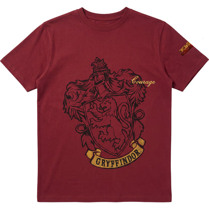 HARRY POTTER – GRYFFINDOR-EMBLEM – T-Shirt in tiefem Bordeauxrot