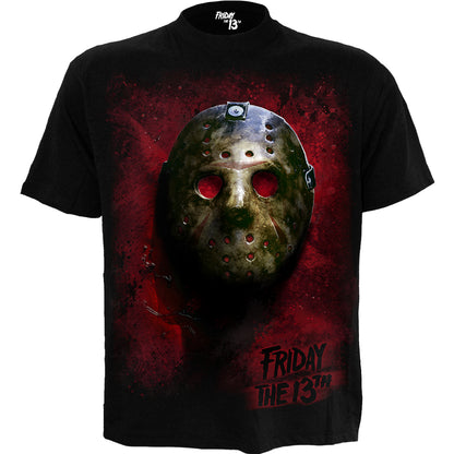 FRIDAY THE 13TH - BLOOD MASK - Front Print T-Shirt Black
