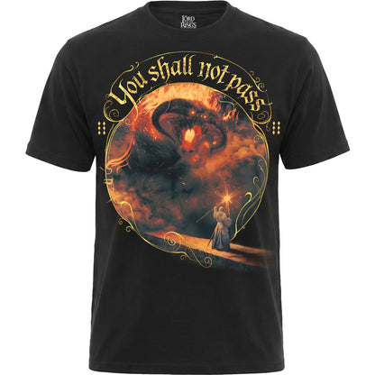 LOTR – BALROG-SCHLACHT – T-Shirt mit Aufdruck auf der Vorderseite, schwarz