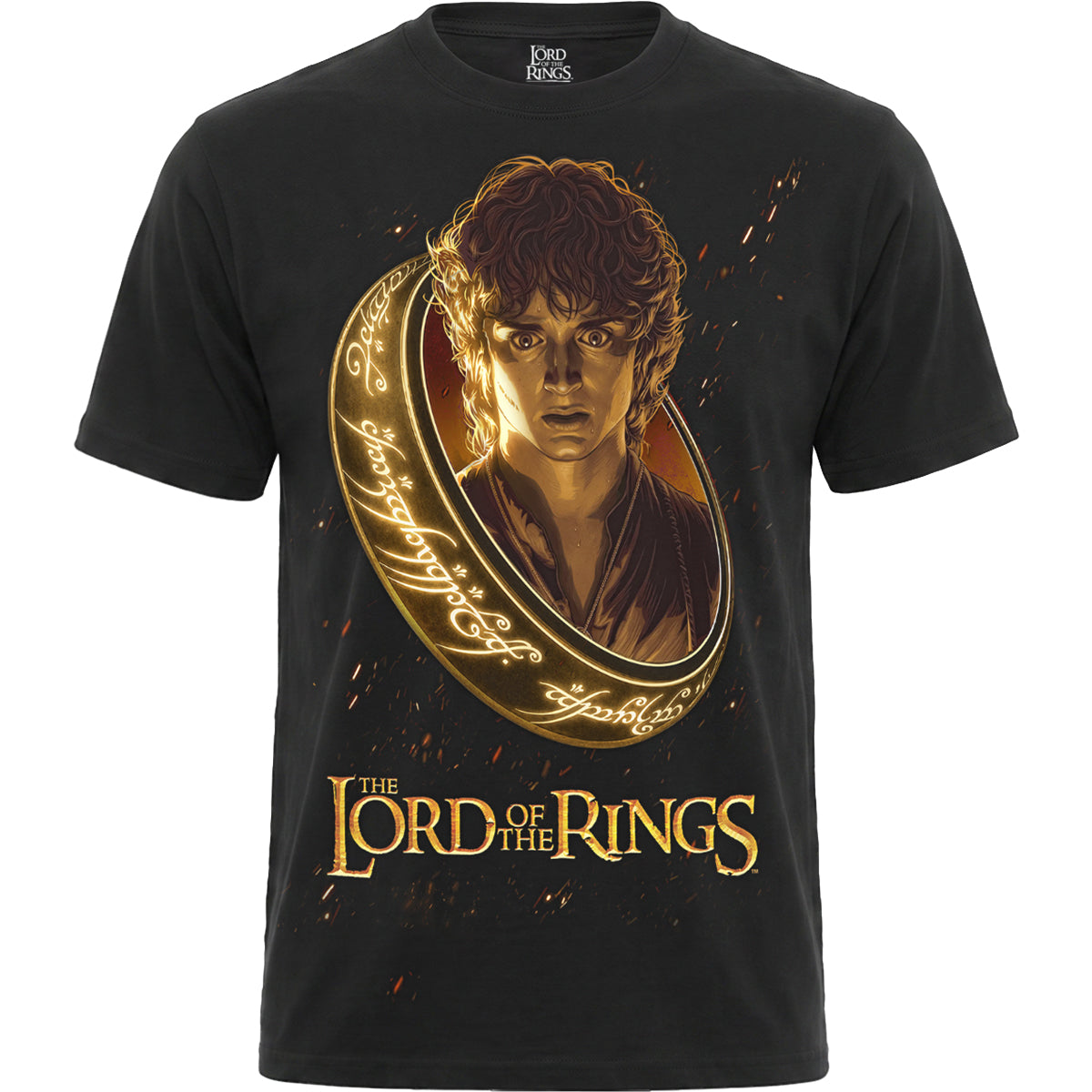 LOTR – FRODO-PORTRAIT – T-Shirt mit Aufdruck auf der Vorderseite, schwarz
