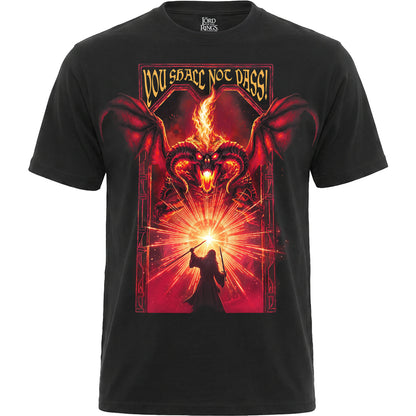 LOTR – YOU SHALL NOT PASS – T-Shirt mit Aufdruck auf der Vorderseite, schwarz