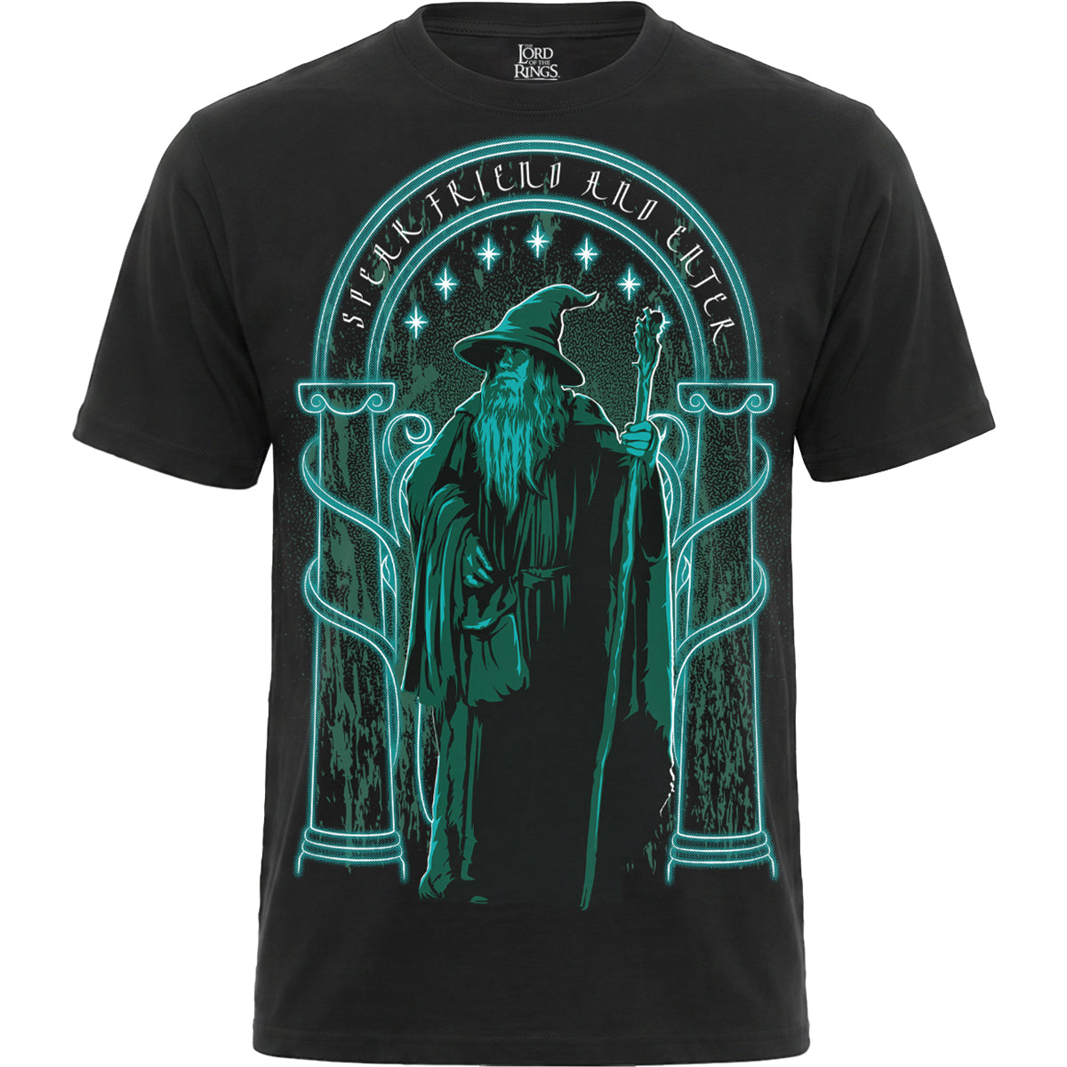 LOTR – SPEAK FRIEND & ENTER – T-Shirt mit Aufdruck auf der Vorderseite, schwarz