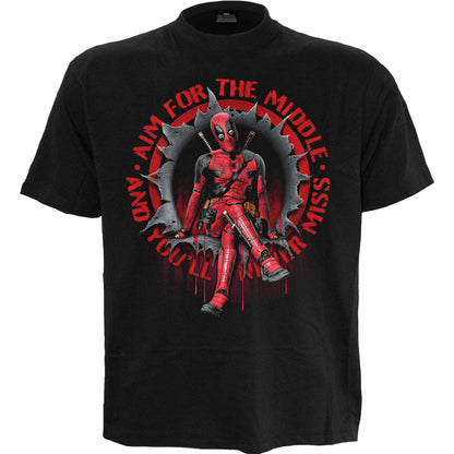 DEADPOOL - AIM FOR THE MIDDLE - Front Print T-Shirt Schwarz