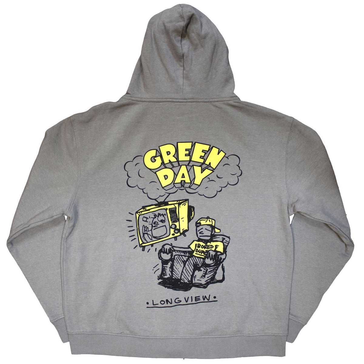 GREEN DAY - LONGVIEW DOODLE - Zipped Hoodie Grey
