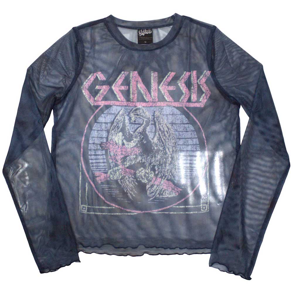 GENESIS - BIRD HAND - Ladies Long Sleeve Crop Top Blue
