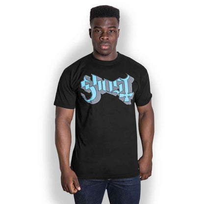 GHOST - BLUE/GREY KEYLINE LOGO - T-Shirt Black