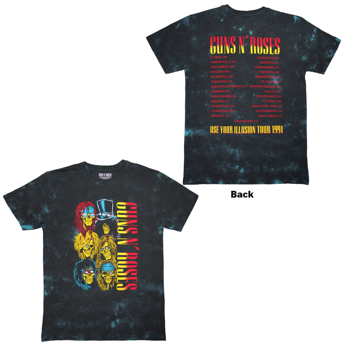 GUNS N' ROSES - UYI TOUR '91 - T-Shirt Black