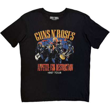 GUNS N' ROSES - SKELETON 1987 TOUR - T-Shirt Black