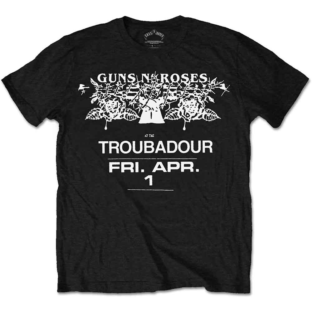 GUNS N' ROSES - TROUBADOUR FLYER - T-Shirt Black