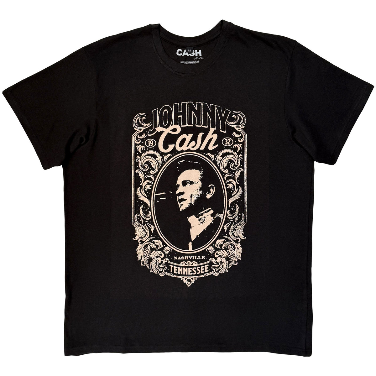 JOHNNY CASH - NASHVILLE - Carbon T-Shirt Black