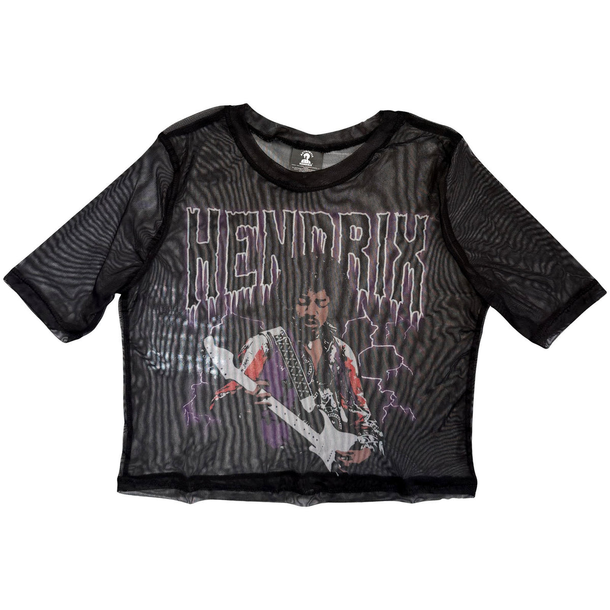 JIMI HENDRIX - LIGHTNING - Ladies Crop Top Black