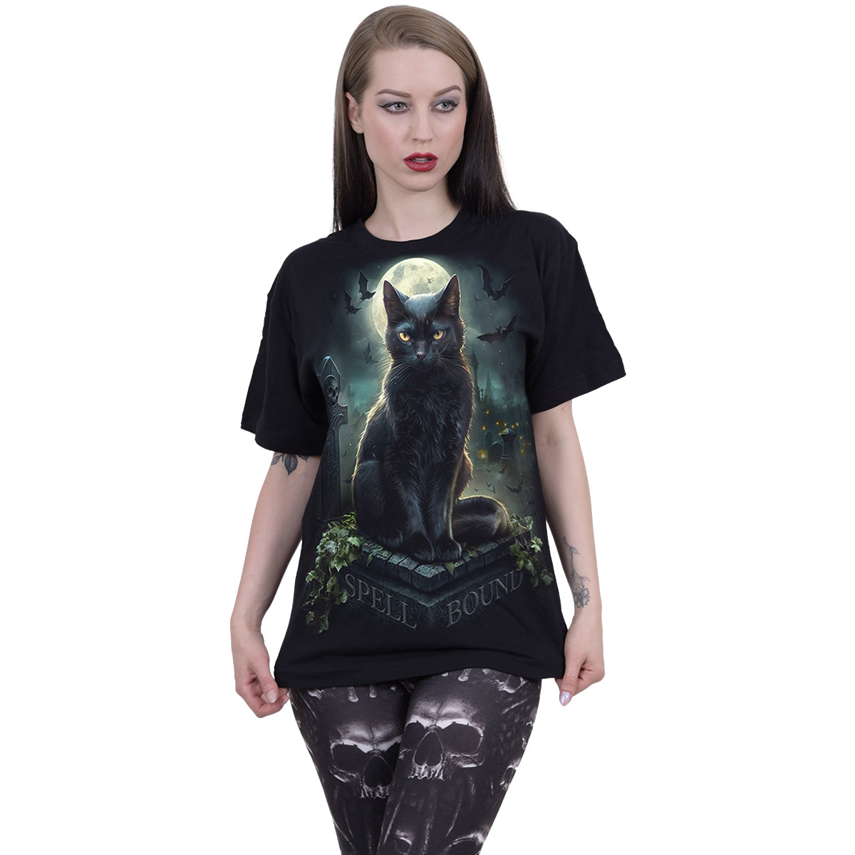 SPELL BOUND - Front Print T-Shirt Black