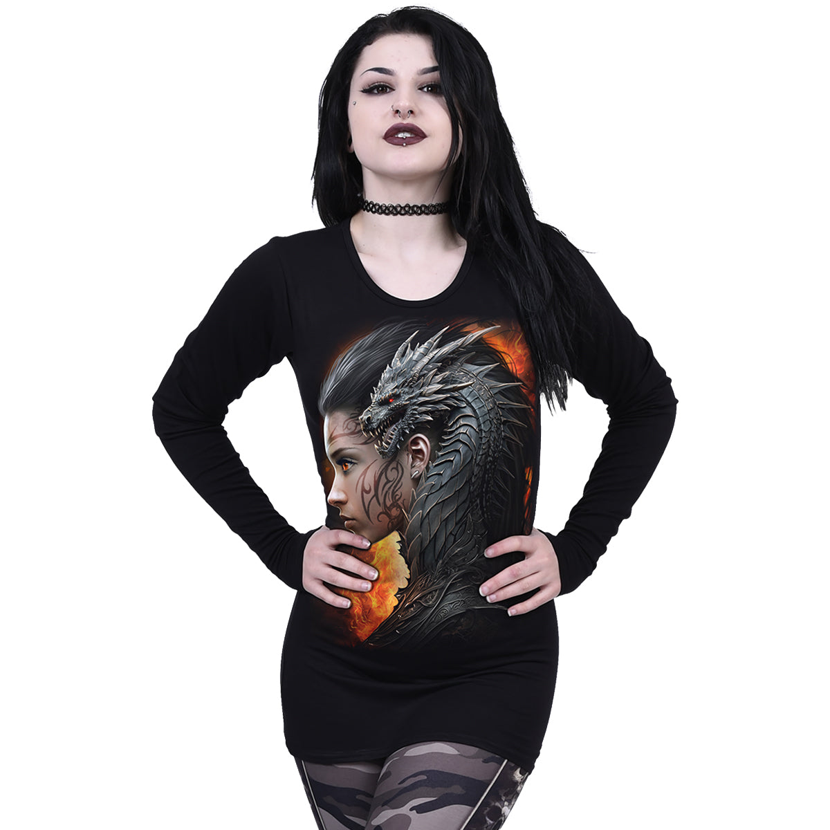 DRACO QUEEN - Baggy Top Schwarz