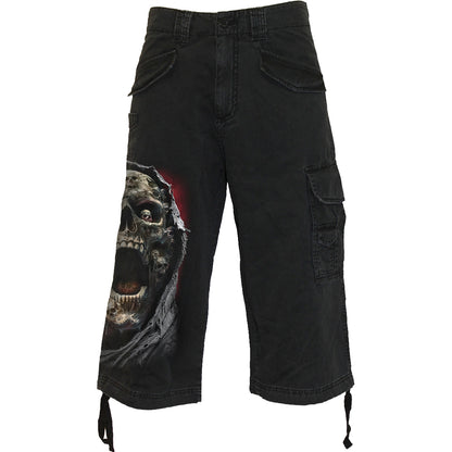 SCREAMING DEATH - Vintage Cargo Shorts 3/4 lang Schwarz