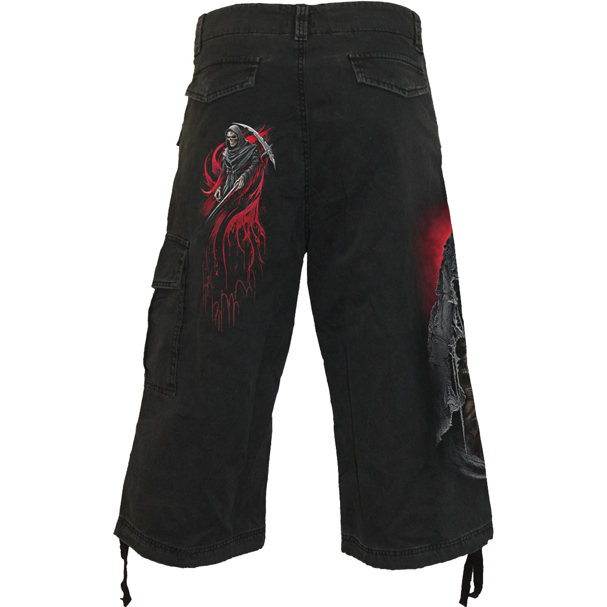 SCREAMING DEATH - Vintage Cargo Shorts 3/4 lang Schwarz