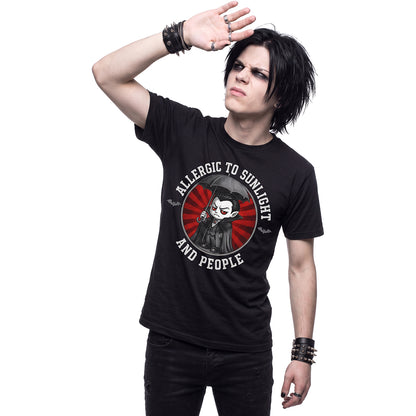 ALLERGIEN – T-Shirt mit Aufdruck auf der Vorderseite, schwarz