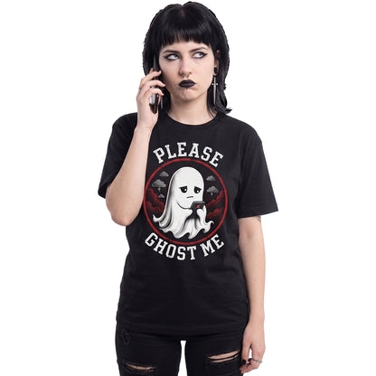 GHOST ME  – T-Shirt mit Aufdruck auf der Vorderseite, schwarz