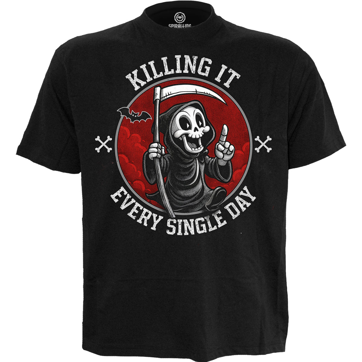 KILLING IT – T-Shirt mit Aufdruck auf der Vorderseite, schwarz
