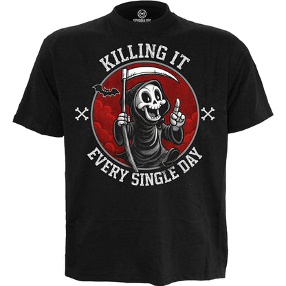 KILLING IT – T-Shirt mit Aufdruck auf der Vorderseite, schwarz
