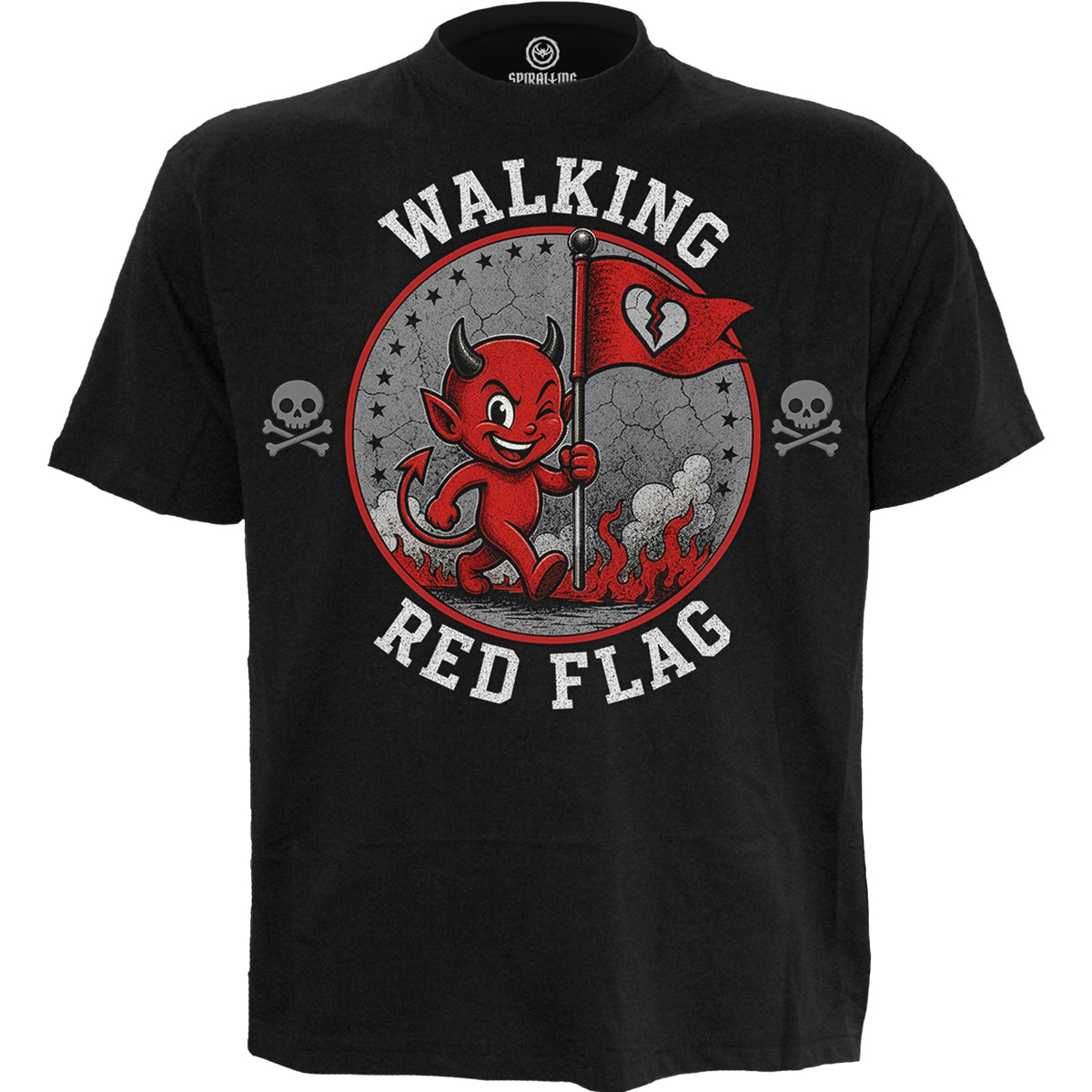 RED FLAG – T-Shirt mit Aufdruck auf der Vorderseite, schwarz