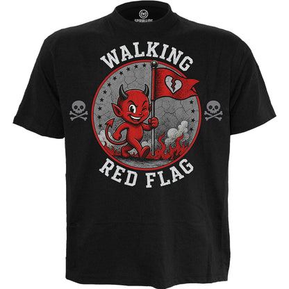 RED FLAG – T-Shirt mit Aufdruck auf der Vorderseite, schwarz