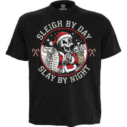 SLAY BY NIGHT – T-Shirt mit Aufdruck auf der Vorderseite, schwarz