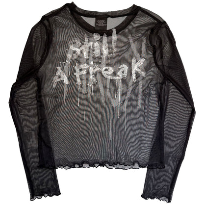 KORN - STILL A FREAK - Ladies Long Sleeve Crop Top Black