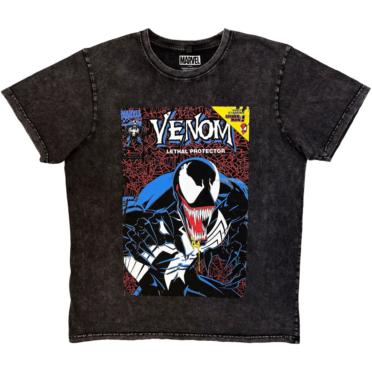 MARVEL COMICS - VENOM LETHAL PROTECTOR - Stone Wash T-Shirt Black