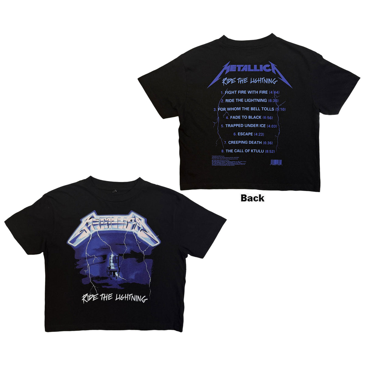 METALLICA - RIDE THE LIGHTNING - Ladies Crop Top Black
