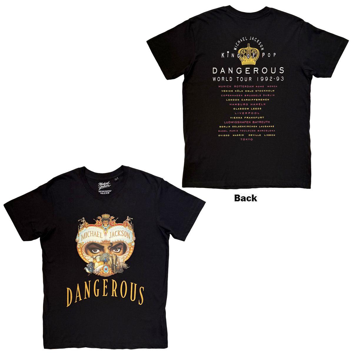 MICHAEL JACKSON - DANGEROUS WORLD TOUR - T-Shirt Black