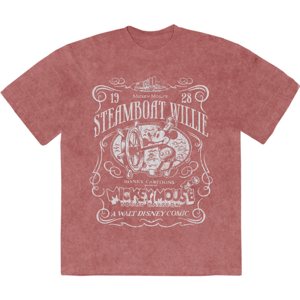DISNEY - MM STEAMBOAT WILLIE - Stone Wash T-Shirt Red