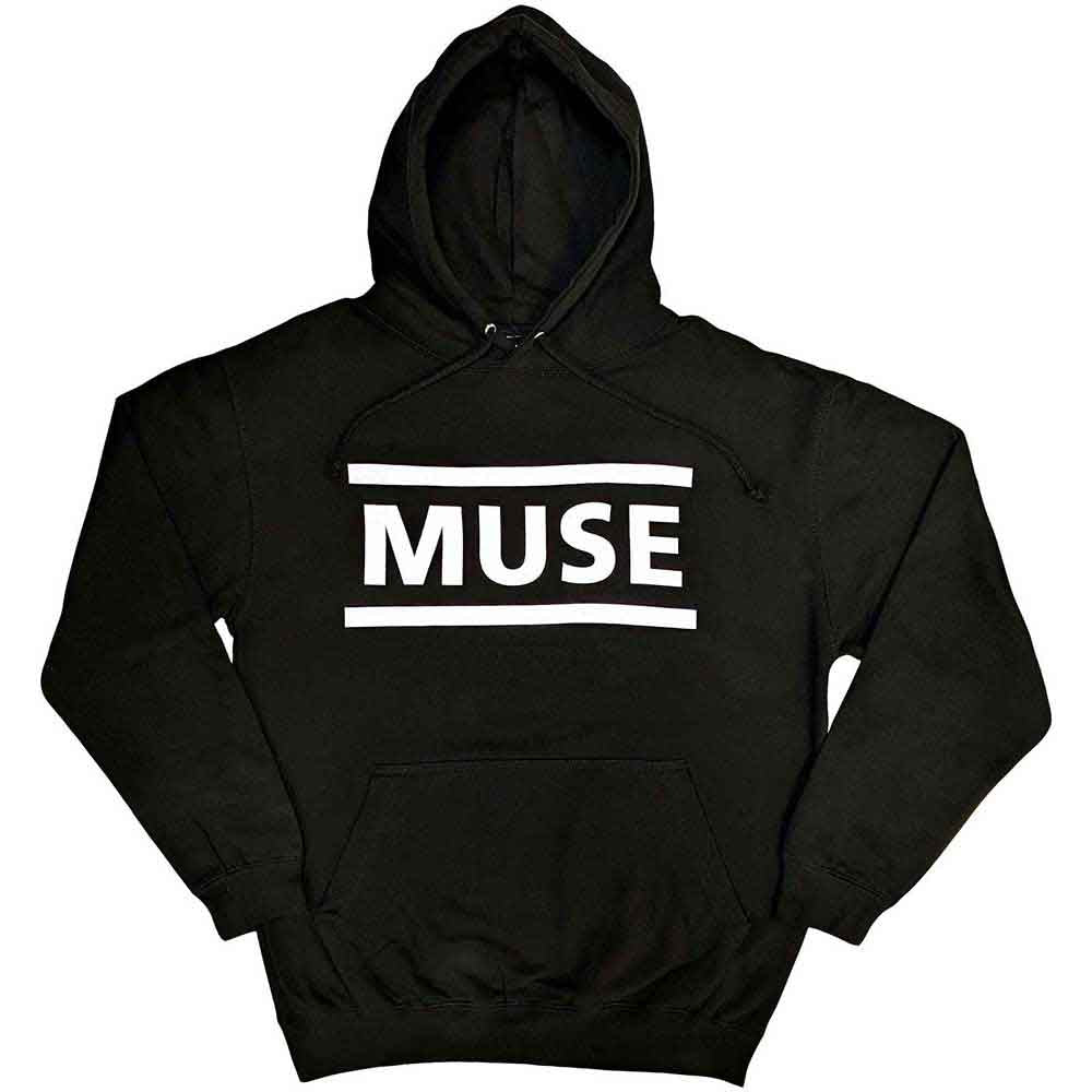 MUSE - WHITE LOGO - Pullover Hoodie Black
