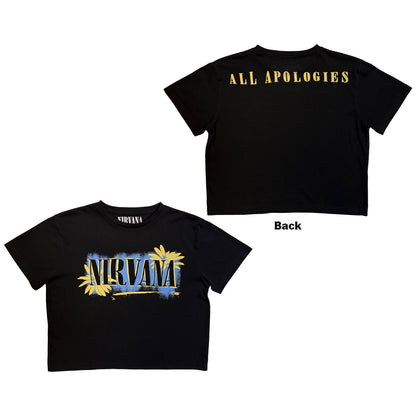 NIRVANA - ALL APOLOGIES - Ladies Crop Top Black