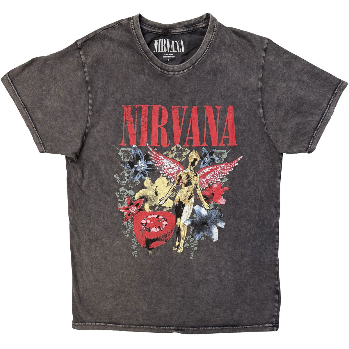 NIRVANA - IN UTERO VINTAGE COLLAGE - Stone Wash T-Shirt Grey - 2