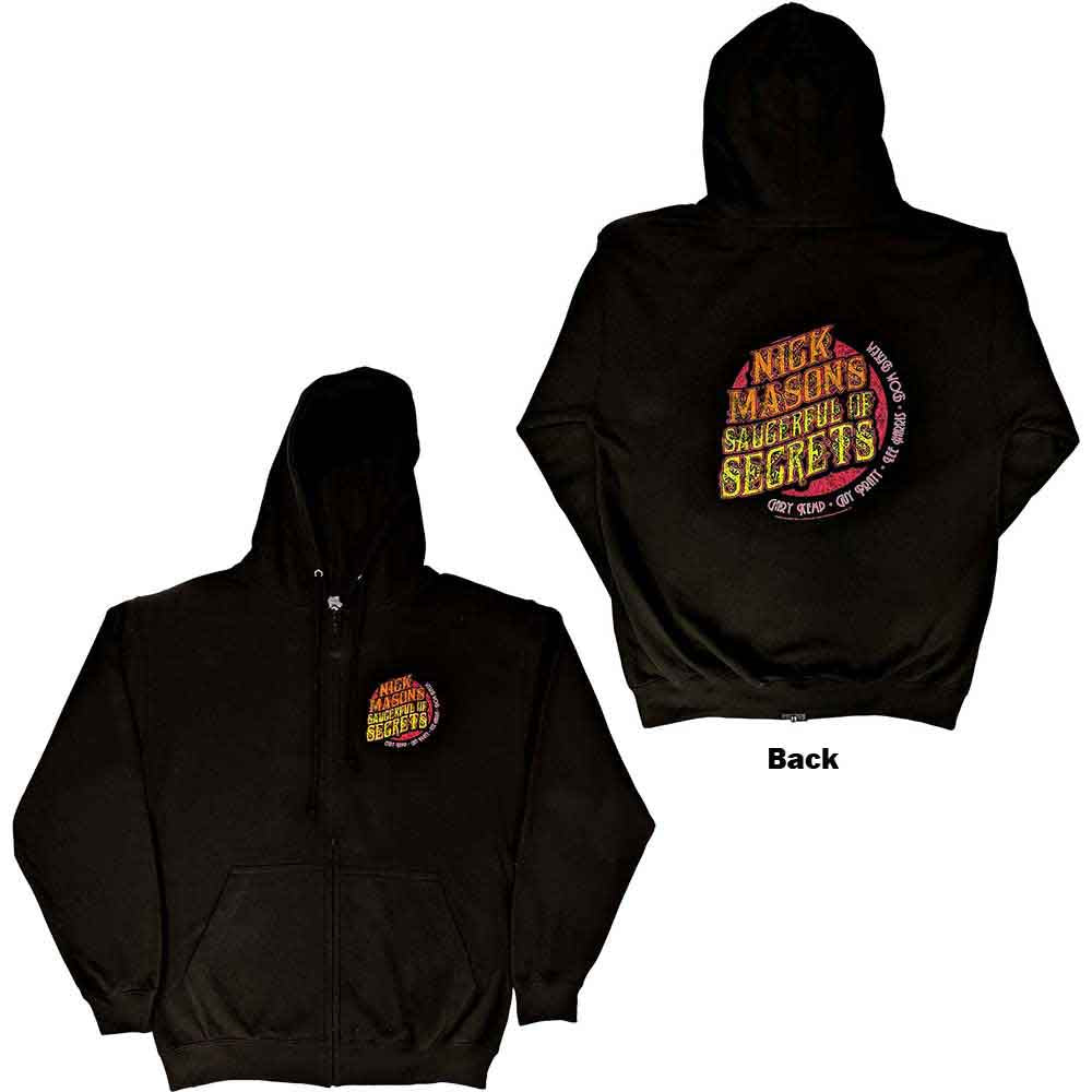 NICK MASON'S SAUCERFUL OF SECRETS - LOGO - Zipped Hoodie Black