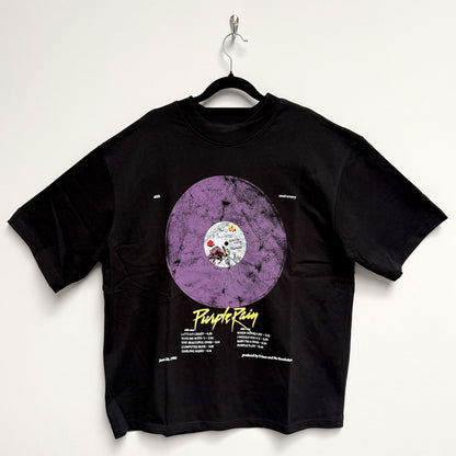 PRINCE - PURPLE RAIN DISC - Oversized Boxy T-Shirt Black