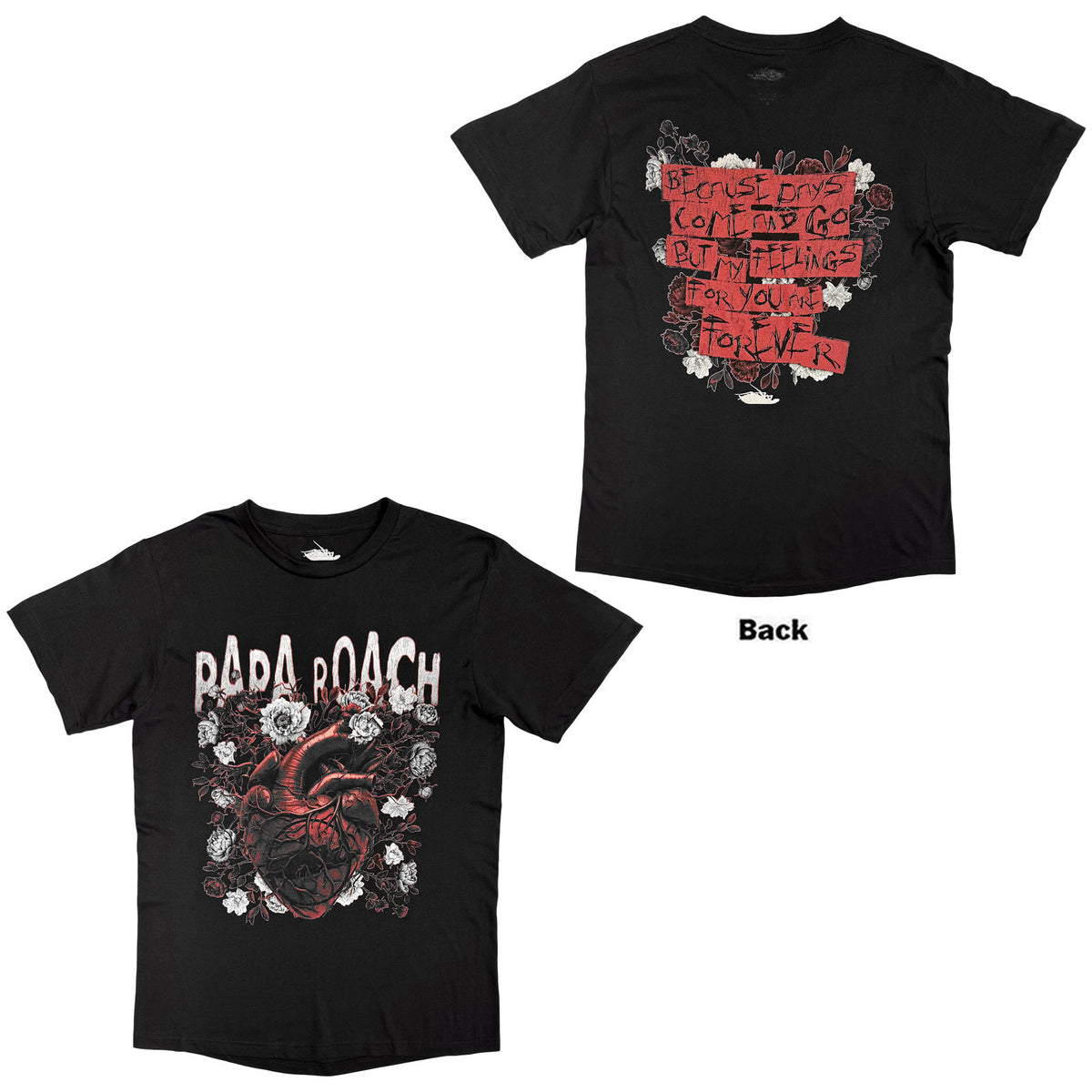 PAPA ROACH - HEART FLOWER - T-Shirt Black